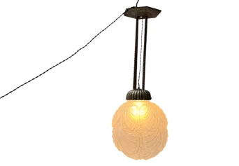 Art Deco Muller Frères Luneville Style Pendant Light, 1930s